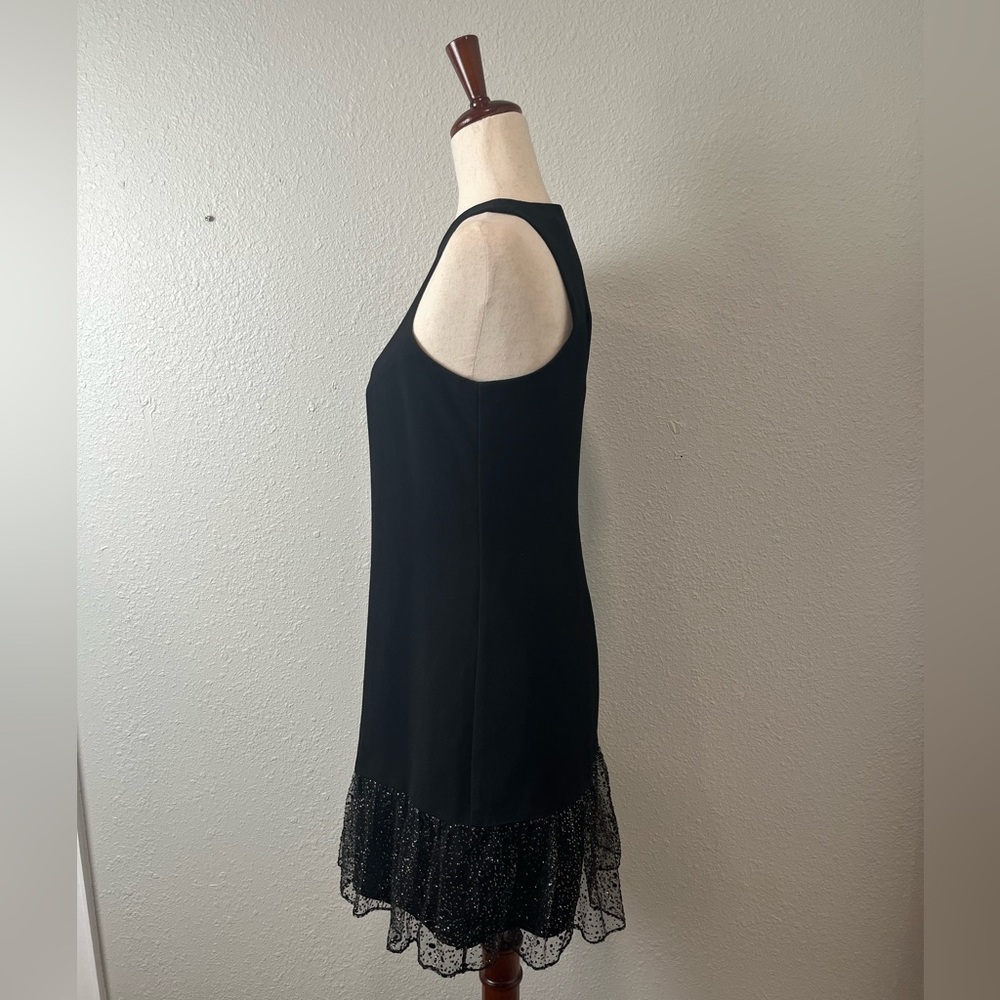 Trina Turk Black Mini Dress With Embellished Hem size 0 - Picture 4 of 5